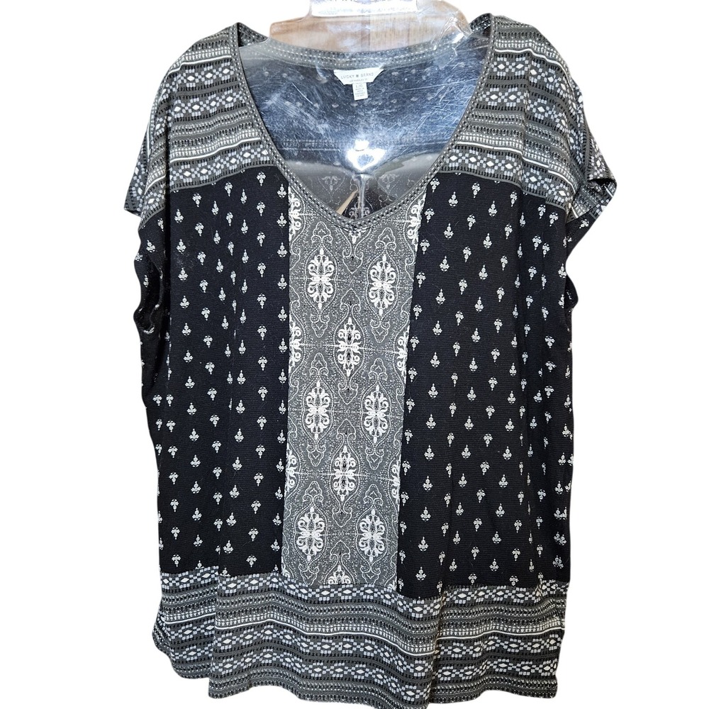 Lucky Brand Women's Large Sleeveless Boho Hippie American Blouse